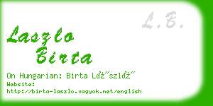 laszlo birta business card